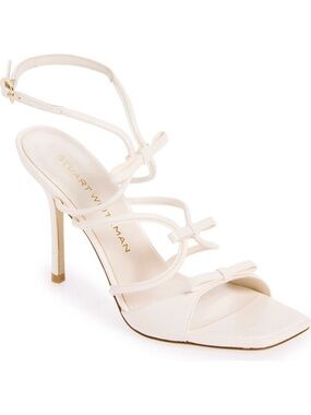 Stuart Weitzman Ivory Strappy Bow Stiletto Sandal
